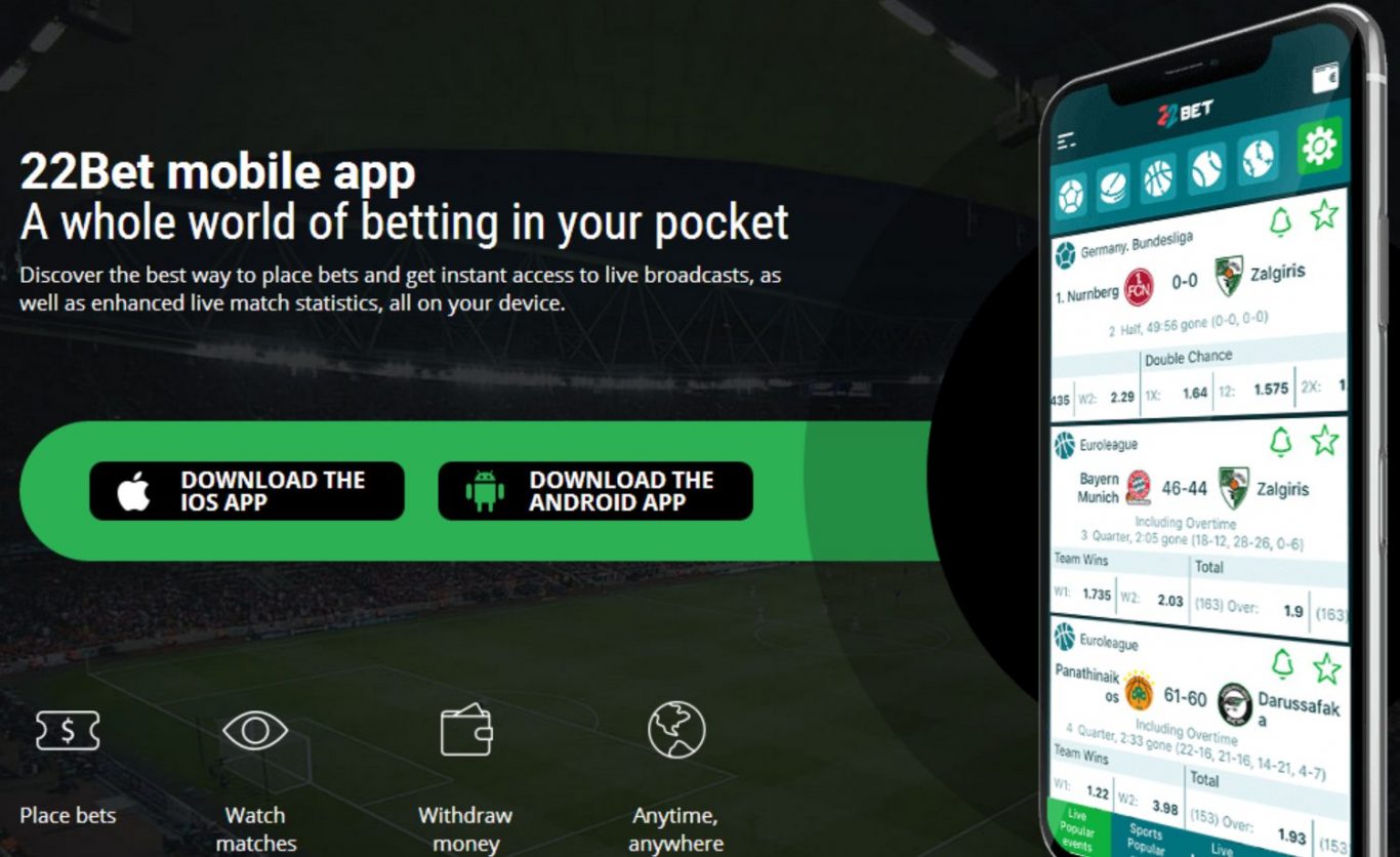 22Bet apk download for Android sans frais au Sénégal